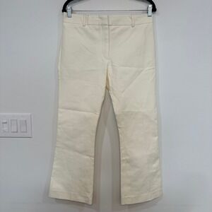 FRAME Womens Le Crop Mini Boot 8 Ivory Cream Cotton High Rise